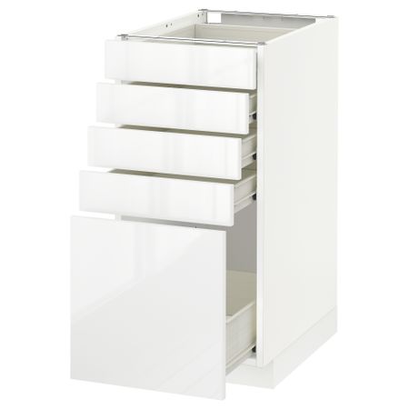 Напольный шкаф с 5 ящиками МЕТОД / ФОРВАРА, белый, Рингульт белый