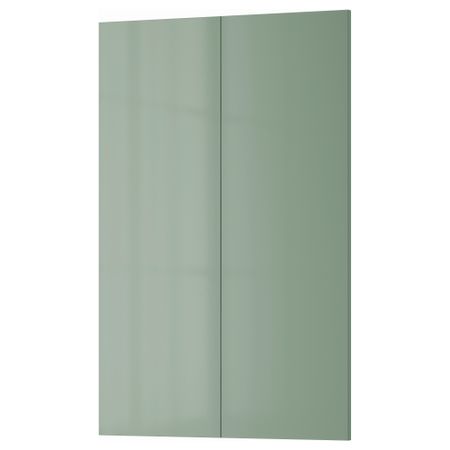 Дверца для напольного углового шкафа, 2 штуки КАЛЛАРП, глянцевый светло-зеленый (25x80 см)