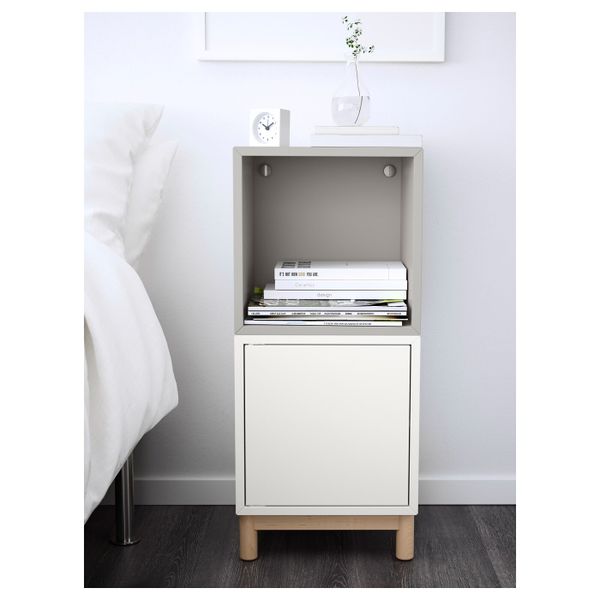 Комбинация шкафов с ножками, белый, светло-серый 35x35x80 см IKEA ЭКЕТ 691.907.19 - фото 2