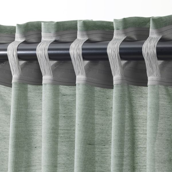 Гардины, 1 пара, серо-зеленый 145x300 см IKEA ХИЛЬЯ 104.250.17 - фото 6