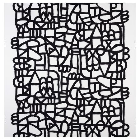 Ткань, белый, черный 150 см IKEA SKUGGBRÄCKA СКУГГБРЭККА 504.437.93