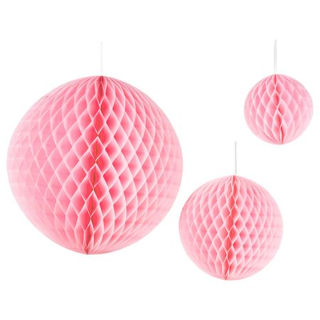 Подвесные украшения, 3 предм., шар розовый IKEA INBJUDEN ИНБЬЮДЕН 604.913.97