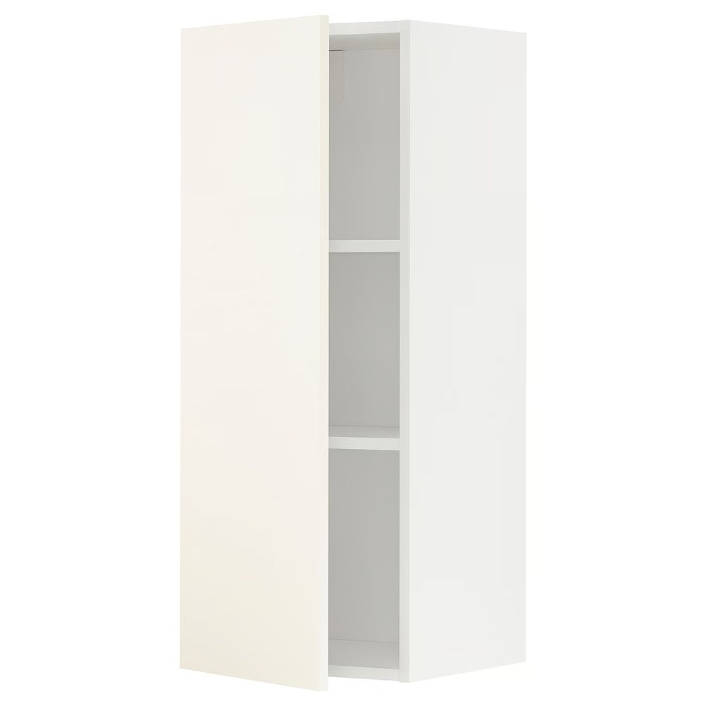 METOD Навесной шкаф с полками - белый/Vallstena белый 40x100 см - фото 1