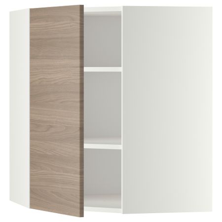 Угловой навесной шкаф с полками, 68x80 см, белый, Brokhult светло-серый IKEA METOD МЕТОД 699.185.93