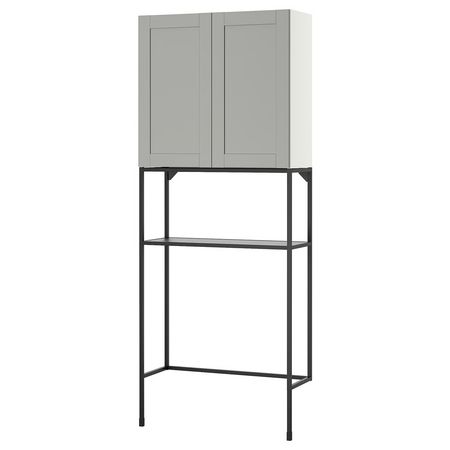 ENHET Комбинация д/хранения - антрацит/серый каркас 80x32x204 см