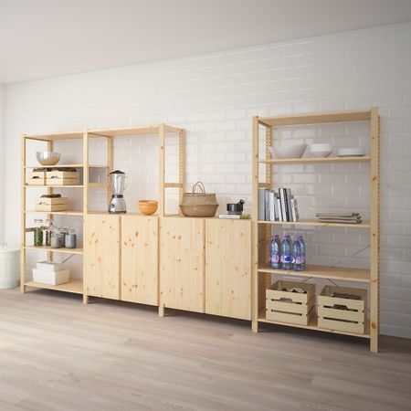 4 секции/полки, сосна 344x50x179 см IKEA IVAR ИВАР 893.149.26
