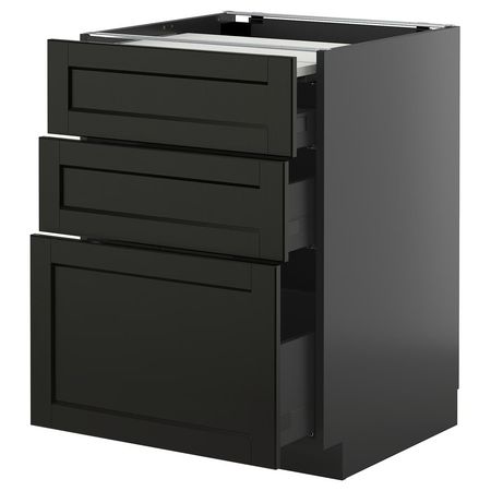 METOD / KNIVSHULT Напольный шкаф с выдвиж панелью/3ящ