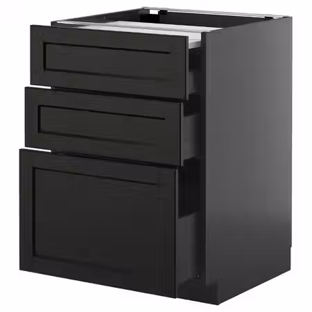 METOD / KNIVSHULT Напольный шкаф с выдвиж панелью/3ящ