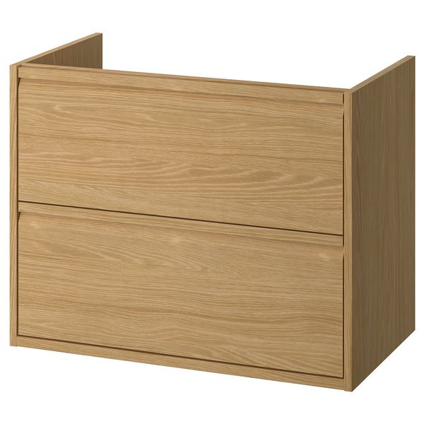 ÄNGSJÖN Шкаф для раковины с ящиками - под дуб 80x48x63 см - фото 1