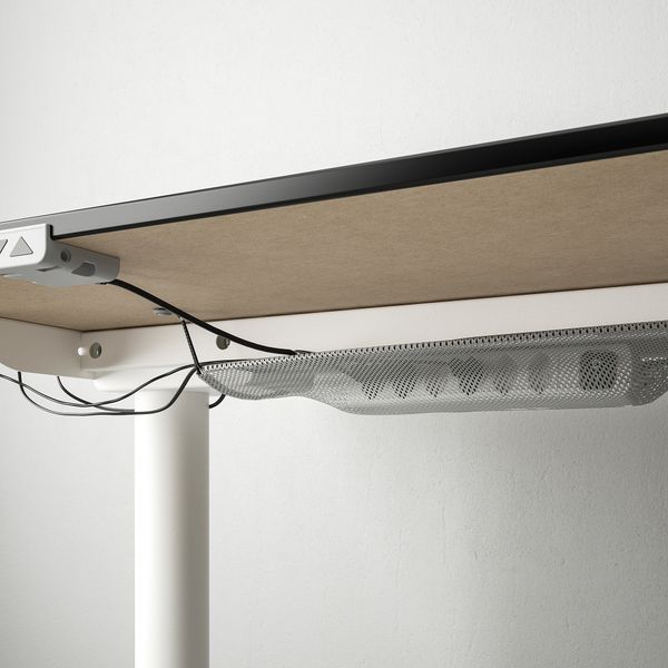 Стол-трансформер, 160x80 см, ясеневый шпон, черная морилка, белый IKEA BEKANT БЕКАНТ 592.818.47 - схема-чертеж с размерами