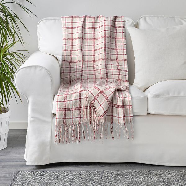 Плед, клетка/красный 130x180 см IKEA НОРДХИЛЬД 304.690.86 - фото 3