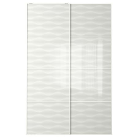 Пара раздвижных дверей ИННФЬОРДЕН, белое стекло