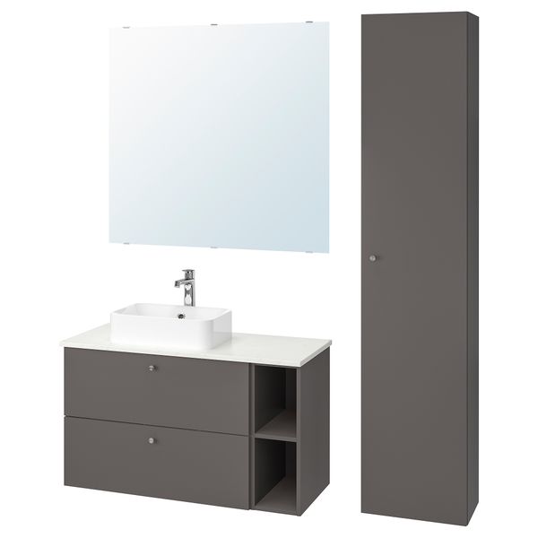 Комплект мебели для ванной,7 предмета, 102x49x72 cm IKEA HÖRVIK ХОРВИК, GODMORGON ГОДМОРГОН, TOLKEN ТОЛКЕН 693.384.57 - фото 2