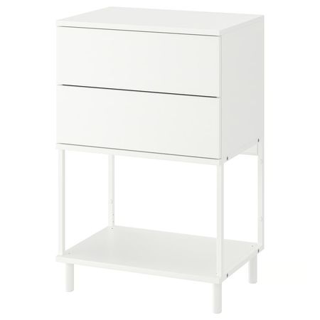 PLATSA Комод с 2 ящиками - белый/Fonnes 60x42x93 см