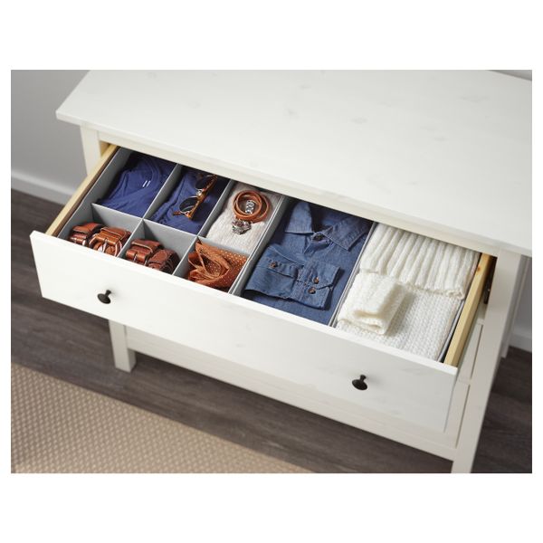 Комод с 3 ящиками, белая морилка 108x96 см IKEA HEMNES ХЕМНЭС 404.269.06 - фото 3