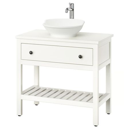 HEMNES / VÄSTERSJÖN Шкаф с ящиком/раковина/смеситель - белый 82x48x90 см