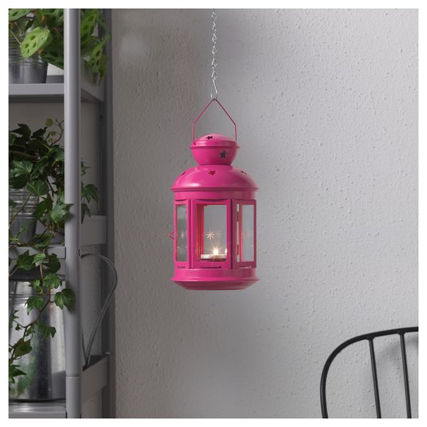 Фонарь для греющей свечи РОТЕРА, д/дома/улицы розовый (21 см) - фото 2
