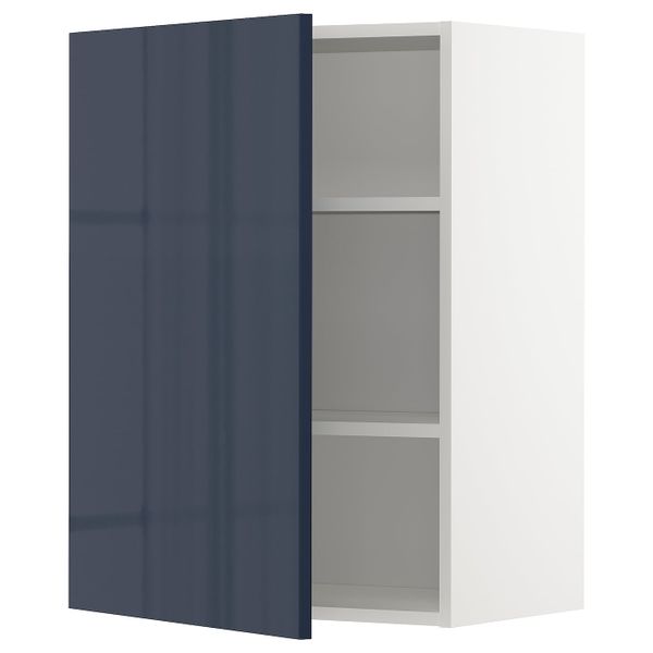 Шкаф навесной с полкой, белый/Ерста черно-синий 60x80 см IKEA METOD МЕТОД 492.755.64 - схема-чертеж с размерами