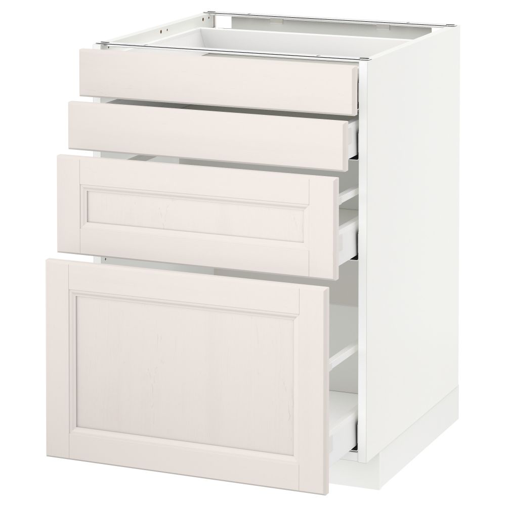 Напольный шкаф 4 фронтальных панели, 4 ящика МЕТОД / МАКСИМЕРА, белый, Лаксарби белый - схема-чертеж с размерами