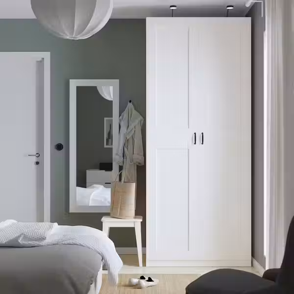 PAX / GRIMO Гардероб - белый/белый 100x60x236 см - схема-чертеж с размерами