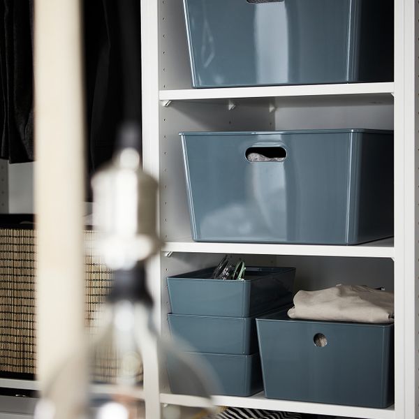 Контейнер с крышкой, бирюзовый 37x54x21 см IKEA KUGGIS КУГГИС 704.768.29 - фото 7