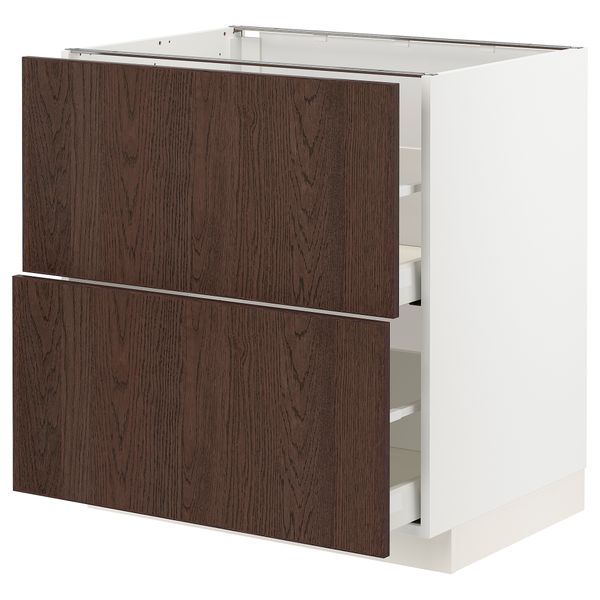 Напольный шкаф 2 фасада, 2 высоких ящика, 80x60 cm IKEA METOD МЕТОД, MAXIMERA МАКСИМЕРА 994.040.83 - фото 1