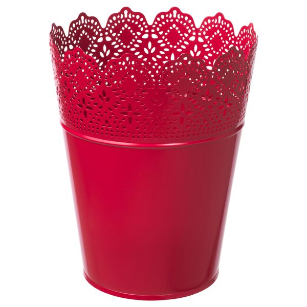 Кашпо СКУРАР, д/дома/улицы, красный (15 см) - схема-чертеж с размерами