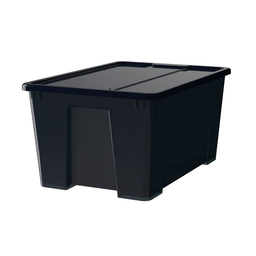Контейнер с крышкой, черный, 57x39x28 см/45 л IKEA САМЛА 590.068.11 - схема-чертеж с размерами
