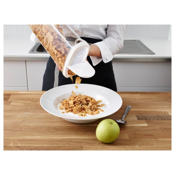 Контейнер + крышка для сухих продуктов, прозрачный/белый 2.3 л IKEA IKEA 365+ ИКЕА/365+ 303.762.14 - фото 2