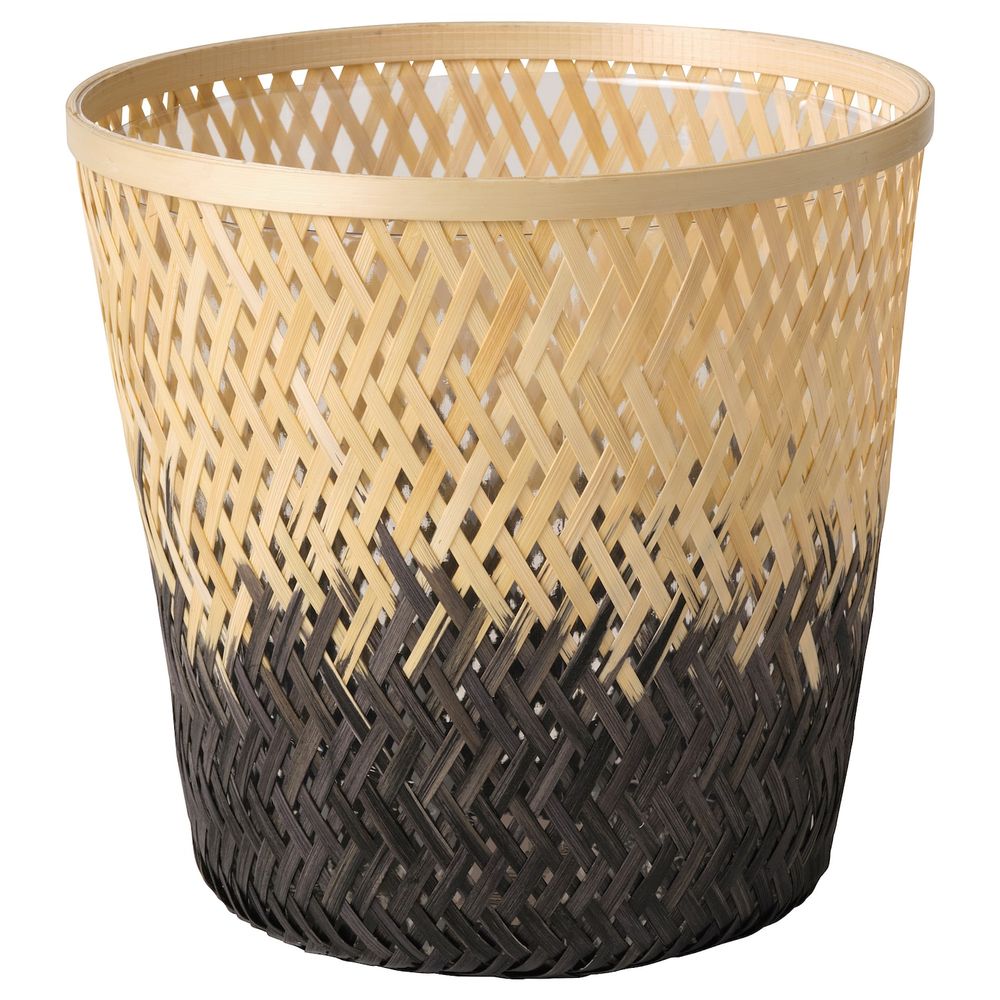 Кашпо, бамбук естественный/черный 19 см IKEA VATTENMELON ВАТТЕНМЕЛОН 404.815.25 - фото 1