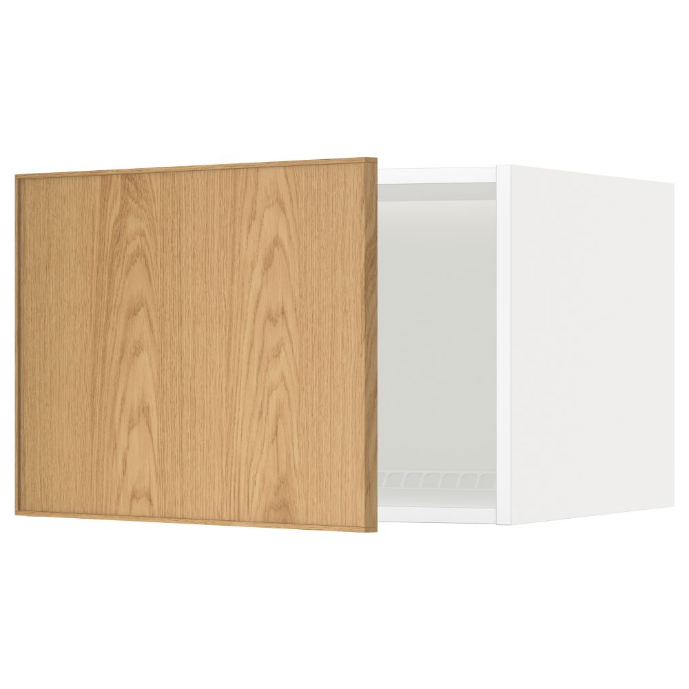 Верхний шкаф на холодильник, морозильник МЕТОД, белый, Экестад дуб - схема-чертеж с размерами