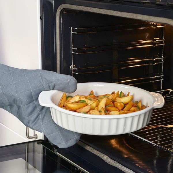 Форма для духовки, 32x21 см, овал, белый с оттенком IKEA POETISK 505.749.44 - фото 3