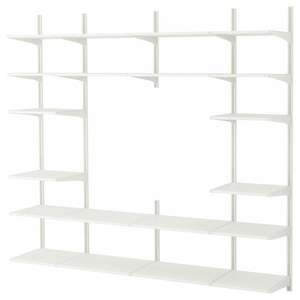 Настенная шина, полки АЛЬГОТ, белый (210x41x197 см) - фото 2