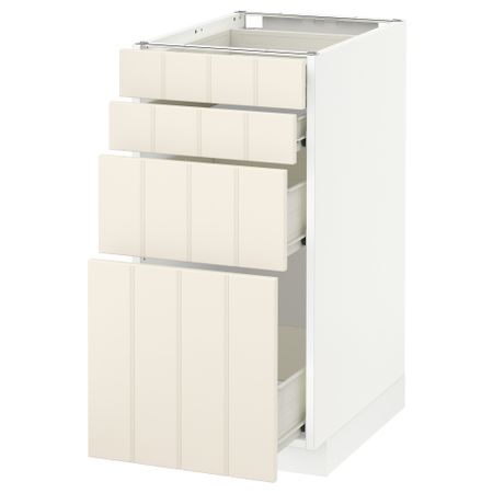 Напольный шкаф 4 фронтальных панели, 4 ящика МЕТОД / ФОРВАРА, белый, Хитарп белый с оттенком