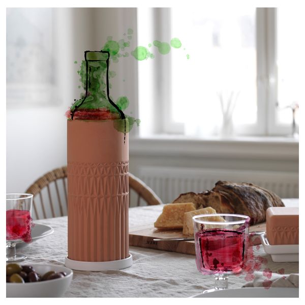 Охладитель для вина с поддоном АНВЭНДБАР - схема-чертеж с размерами