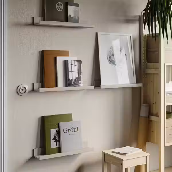 MOSSLANDA Полка для картин - серо-бежевый 55 см - схема-чертеж с размерами