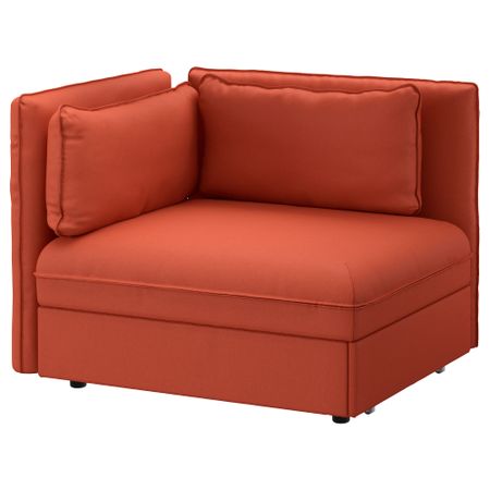 Секция дивана-кровати со спинкой ВАЛЛЕНТУНА, Оррста оранжевый
