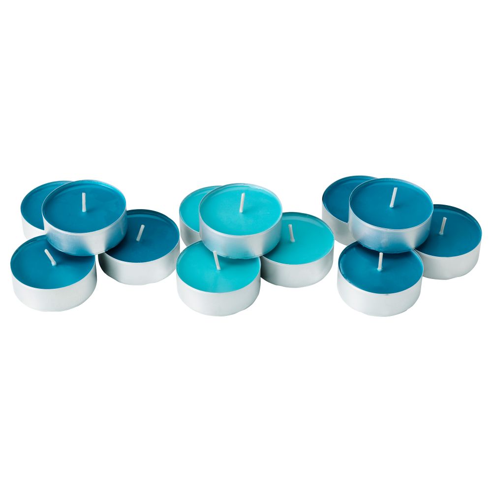 Аромат свеча в металической подставке СИНЛИГ, морской бриз, бирюзовый - фото 1