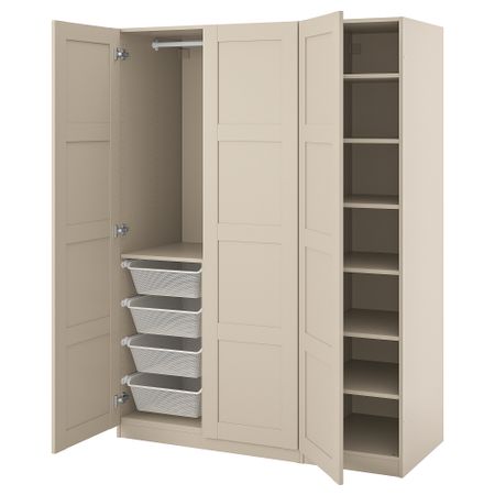 Гардероб, 150x60x201 см, серо-бежевый, серо-бежевый IKEA PAX ПАКС, BERGSBO БЕРГСБУ 295.014.31