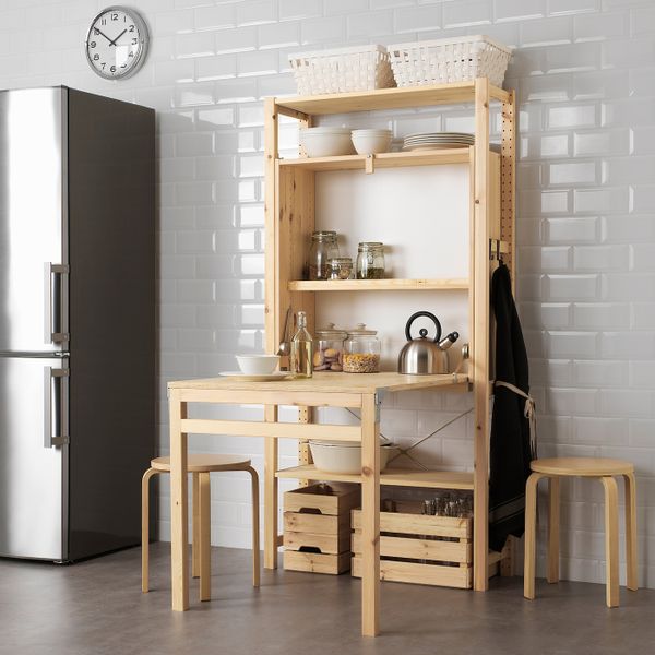 1 секция для хранения + складной столик 89x30-104x179 см IKEA IVAR ИВАР 192.485.53 - фото 3