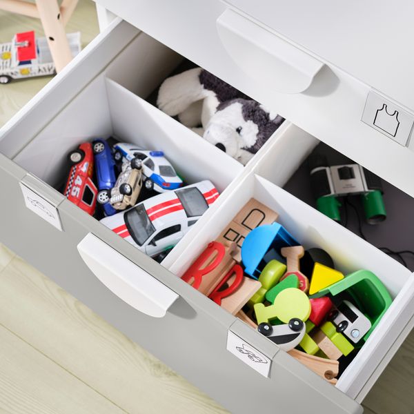 Стеллаж, белый серый с 3 ящиками, 60x57x123 см IKEA PLATSA ПЛАТСАA ПЛАТСА, SMÅSTAD СМОСТАД 093.878.13 - фото 8