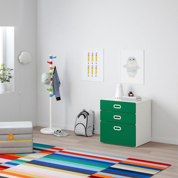 Комод с 3 ящиками, белый/зеленый 60x64 см IKEA STUVA СТУВА / FRITIDS ФРИТИДС 792.622.30 - фото 2