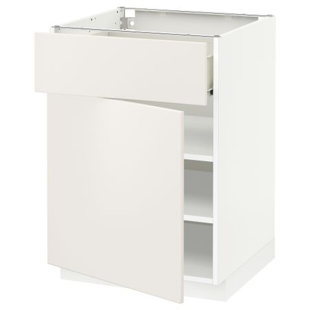 Напольный шкаф с ящиком, дверью МЕТОД / ФОРВАРА, белый, Веддинге белый