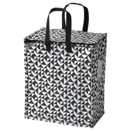 KNALLA Сумка - чёрный/белый 40x25x47 см/47 л