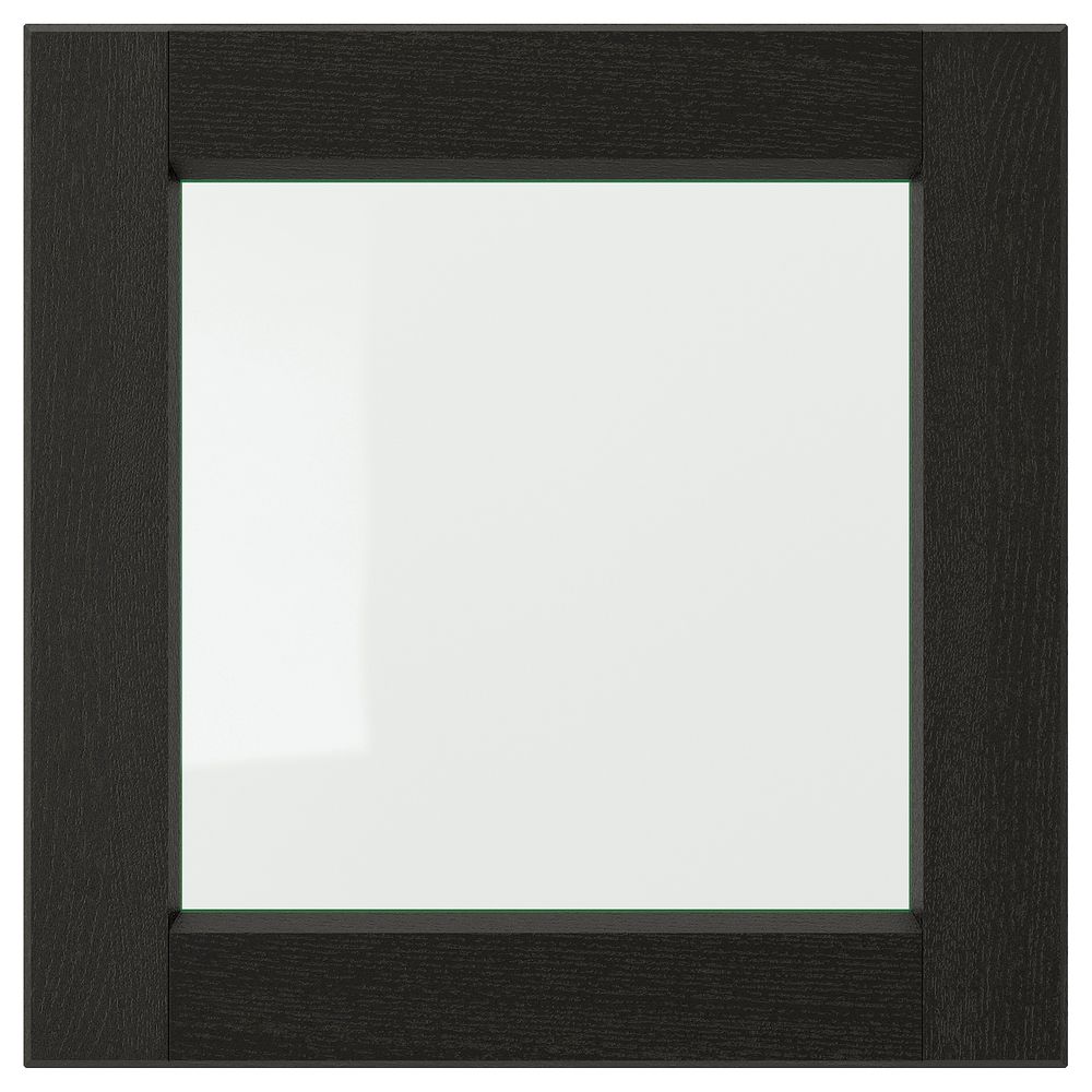 Стеклянная дверь, черная морилка 40x40 см IKEA LERHYTTAN ЛЕРХЮТТАН 903.565.19 - фото 1