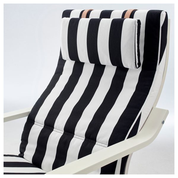 Кресло ПОЭНГ, белый, Стенли черный/белый - фото 4