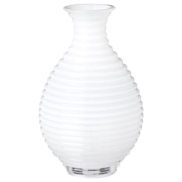 Ваза, стекло белый 13 см IKEA INBJUDEN ИНБЬЮДЕН 104.913.09 - фото 1