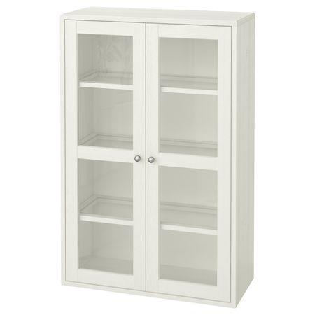 Шкаф-витрина, белый 81x35x123 см IKEA HAVSTA ХАВСТА 903.886.38