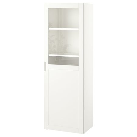 Комбинация шкафов, стекло/белый/белый 60x42x181 см IKEA PLATSA ПЛАТСА 994.840.51