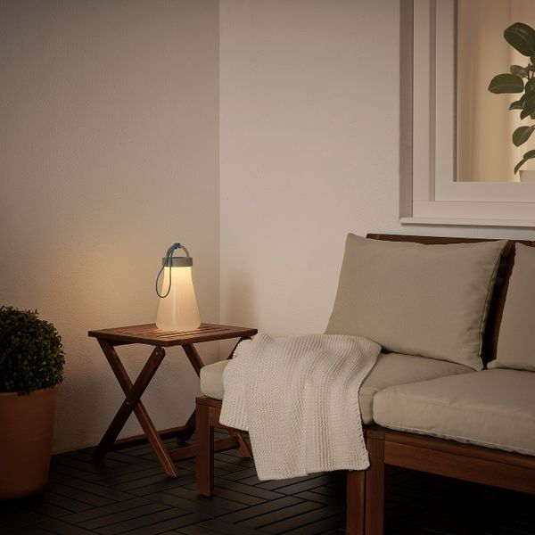 Настольная светодиодная лампа, солнечная бат, серый/синий IKEA SOLVINDEN СОЛВИДЕН 604.869.75 - фото 2